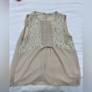 Like new cream Haute society top with beautiful lace and button work size small